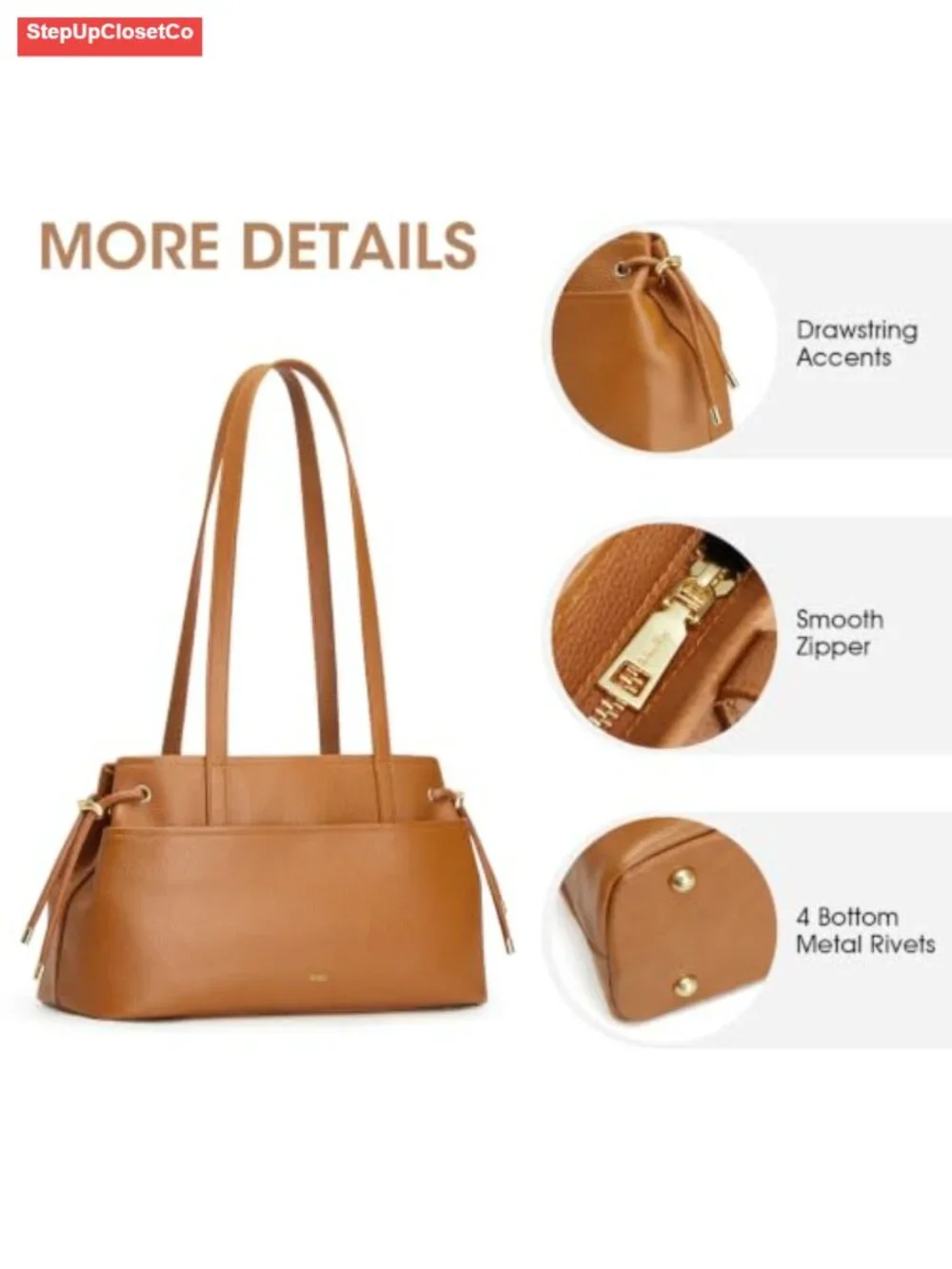 Genuine Leather Hobo Shoulder Bag Drawstring
